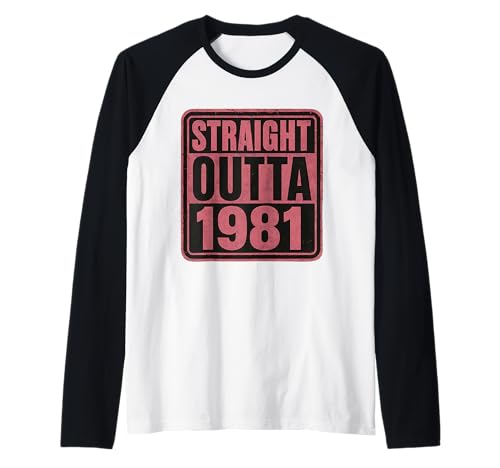Straight Outta 1981 Geburtstag Damen Distressed Funny Raglan von Straight Outta 1981 Birthday Womens Products