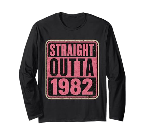 Straight Outta 1982 Geburtstag Damen Lady Distressed Vintage Langarmshirt von Straight Outta 1982 Birthday Womens Products
