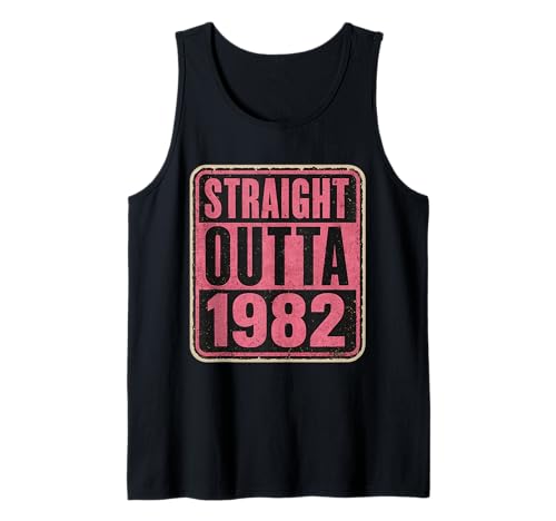 Straight Outta 1982 Geburtstag Damen Lady Distressed Vintage Tank Top von Straight Outta 1982 Birthday Womens Products