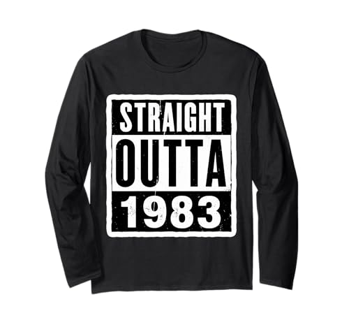 Straight Outta 1983 Geburtstag Damen Herren Distressed Vintage Langarmshirt von Straight Outta 1983 Birthday Womens Mens Products