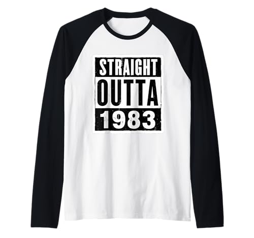 Straight Outta 1983 Geburtstag Damen Herren Distressed Vintage Raglan von Straight Outta 1983 Birthday Womens Mens Products