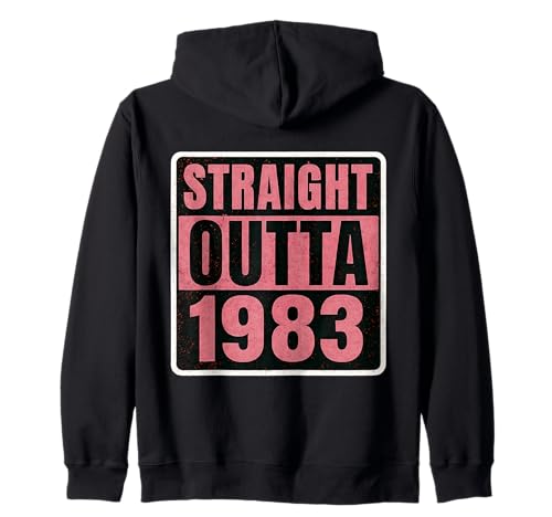Straight Outta 1983 Geburtstag Damen Lady Distressed Vintage Kapuzenjacke von Straight Outta 1983 Birthday Womens Products