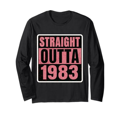 Straight Outta 1983 Geburtstag Damen Lady Distressed Vintage Langarmshirt von Straight Outta 1983 Birthday Womens Products