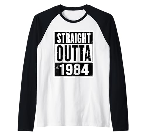 Straight Outta 1984 Geburtstag Damen Herren Distressed Vintage Raglan von Straight Outta 1984 Birthday Womens Mens Products