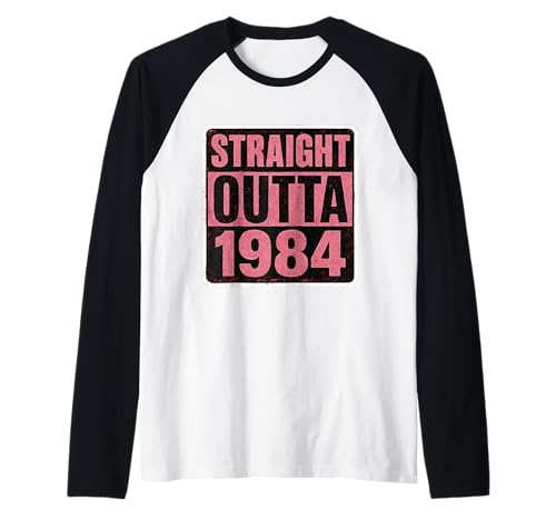Straight Outta 1984 Geburtstag Damen Lady Distressed Vintage Raglan von Straight Outta 1984 Birthday Womens Products