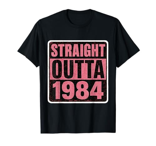 Straight Outta 1984 Geburtstag Damen Lady Distressed Vintage T-Shirt von Straight Outta 1984 Birthday Womens Products
