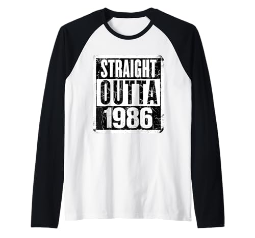 Straight Outta 1986 Geburtstag Damen Herren Distressed Funny Raglan Straight Outta 1986 Geburtstag Damen Herren Distressed Funny Raglan von Straight Outta 1986 Birthday Womens Mens Products