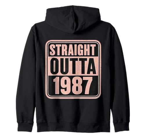 Straight Outta 1987 Geburtstag Damen Distressed Funny Kapuzenjacke von Straight Outta 1987 Birthday Womens Products