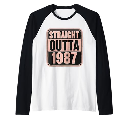 Straight Outta 1987 Geburtstag Damen Distressed Funny Raglan Straight Outta 1987 Geburtstag Damen Distressed Funny Raglan von Straight Outta 1987 Birthday Womens Products