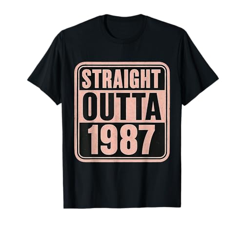Straight Outta 1987 Geburtstag Damen Distressed Funny T-Shirt Straight Outta 1987 Geburtstag Damen Distressed Funny T-Shirt von Straight Outta 1987 Birthday Womens Products