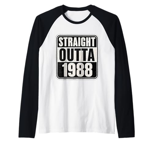 Straight Outta 1988 Geburtstag Damen Herren Distressed Funny Raglan von Straight Outta 1988 Birthday Womens Mens Products