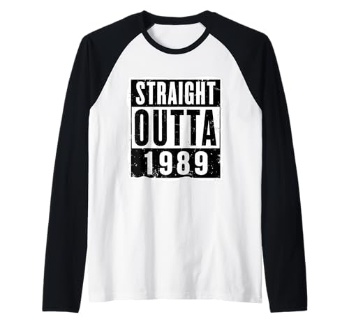Straight Outta 1989 Geburtstag Damen Herren Distressed Funny Raglan von Straight Outta 1989 Birthday Womens Mens Products