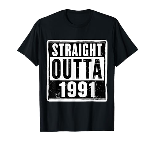 Straight Outta 1991 Geburtstag Damen Herren Distressed Funny T-Shirt von Straight Outta 1991 Birthday Mens Womens Products
