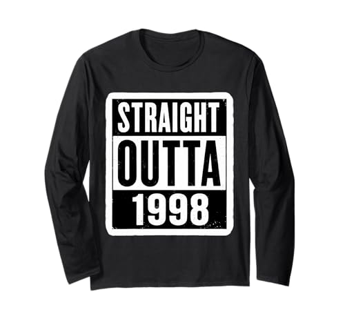 Straight Outta 1998 Geburtstag Damen Herren Distressed Funny Langarmshirt von Straight Outta 1998 Birthday Womens Mens Products