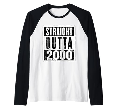 Straight Outta 2000 Birthday Damen Herren Distressed Funny Raglan von Straight Outta 2000 Birthday Womens Mens Products