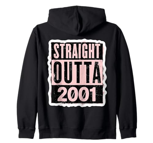 Straight Outta 2001 Geburtstag Damen Mädchen Distressed Funny Kapuzenjacke von Straight Outta 2001 Birthday Womens Girls Products