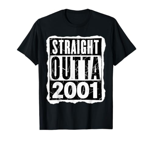 Straight Outta 2001 Geburtstag Damen Herren Distressed Funny T-Shirt von Straight Outta 2001 Birthday Womens Mens Products