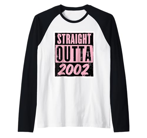 Straight Outta 2002 Geburtstag Damen Mädchen Distressed Funny Raglan von Straight Outta 2002 Birthday Womens Girls Products