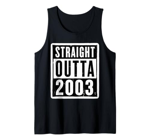 Straight Outta 2003 Geburtstag Damen Herren Distressed Funny Tank Top von Straight Outta 2003 Birthday Womens Mens Products