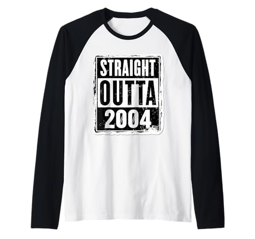 Straight Outta 2004 Geburtstag Damen Herren Distressed Funny Raglan von Straight Outta 2004 Birthday Womens Mens Products