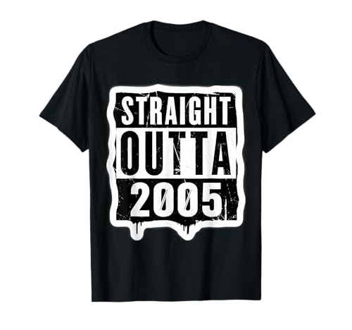 Straight Outta 2005 Geburtstag Damen Herren Distressed Funny T-Shirt von Straight Outta 2005 Birthday Womens Mens Products
