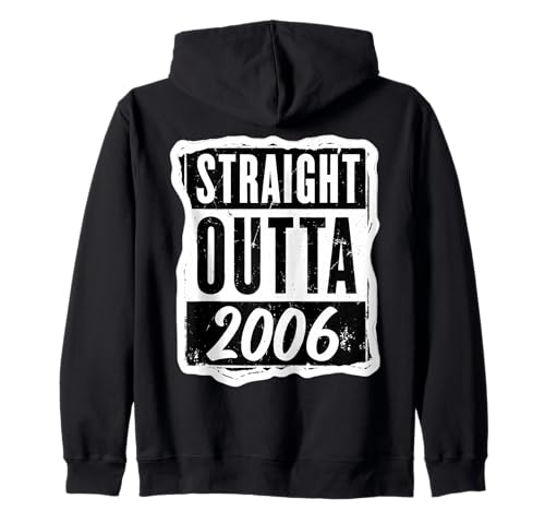Straight Outta 2006 Geburtstag Damen Herren Distressed Funny Kapuzenjacke von Straight Outta 2006 Birthday Womens Mens Products