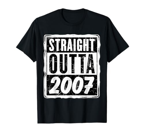 Straight Outta 2007 Geburtstag Damen Herren Distressed Funny T-Shirt von Straight Outta 2007 Birthday Womens Mens Products