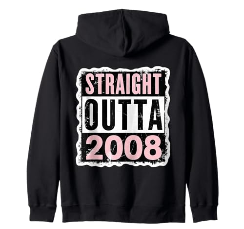 Straight Outta 2008 Geburtstag Damen Mädchen Distressed Funny Kapuzenjacke Straight Outta 2008 Geburtstag Damen Mädchen Distressed Funny Kapuzenjacke von Straight Outta 2008 Birthday Womens Girls Products