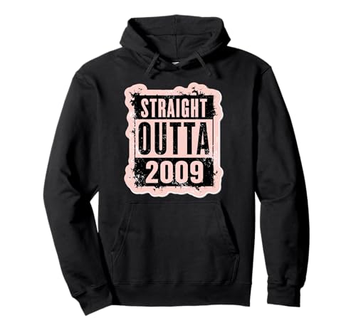Straight Outta 2009 Geburtstag Damen Mädchen Distressed Funny Pullover Hoodie von Straight Outta 2009 Birthday Womens Girls Products