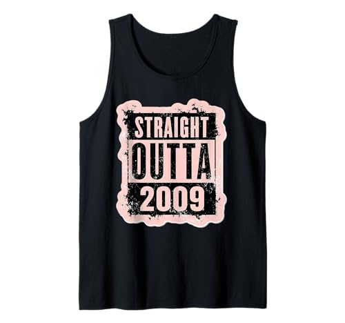 Straight Outta 2009 Geburtstag Damen Mädchen Distressed Funny Tank Top von Straight Outta 2009 Birthday Womens Girls Products