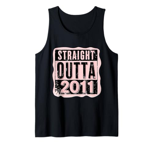 Straight Outta 2011 Geburtstag Damen Mädchen Distressed Funny Tank Top von Straight Outta 2011 Birthday Womens Girls Products