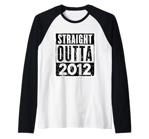 Straight Outta 2012 Geburtstag Damen Herren Distressed Funny Raglan von Straight Outta 2012 Birthday Womens Mens Products