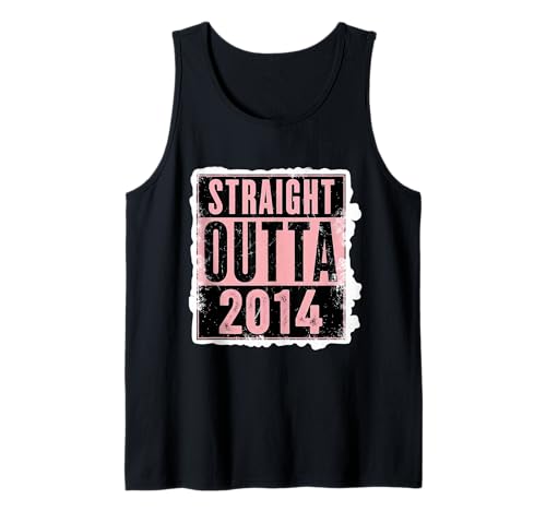 Straight Outta 2014 Geburtstag Damen Mädchen Distressed Funny Tank Top von Straight Outta 2014 Birthday Womens Girls Products