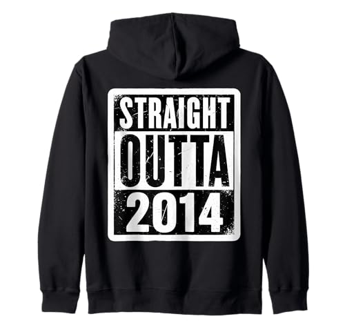 Straight Outta 2014 Geburtstag Damen Herren Distressed Funny Kapuzenjacke von Straight Outta 2014 Birthday Womens Mens Products