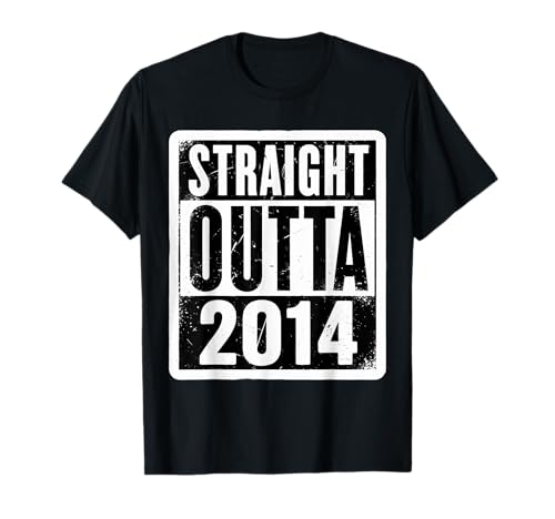 Straight Outta 2014 Geburtstag Damen Herren Distressed Funny T-Shirt von Straight Outta 2014 Birthday Womens Mens Products