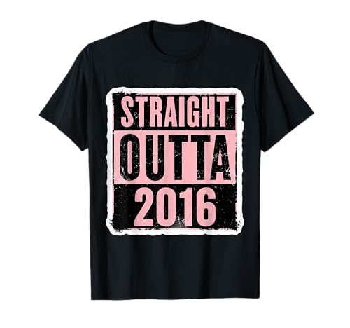 Straight Outta 2016 Geburtstag Damen Mädchen Distressed Funny T-Shirt von Straight Outta 2016 Birthday Womens Girls Products