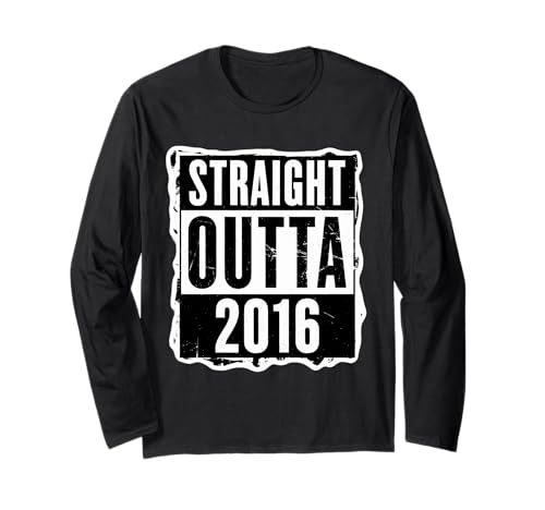 Straight Outta 2016 Geburtstag Damen Herren Distressed Funny Langarmshirt von Straight Outta 2016 Birthday Womens Mens Products