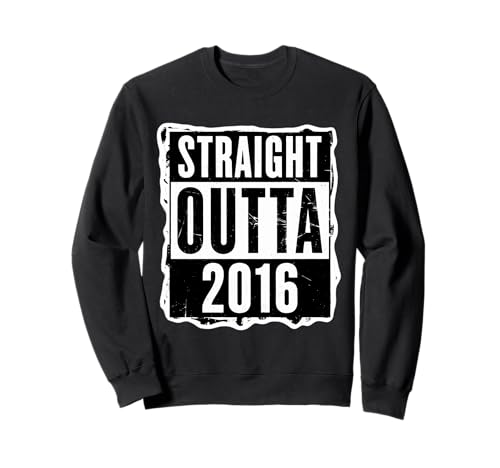 Straight Outta 2016 Geburtstag Damen Herren Distressed Funny Sweatshirt von Straight Outta 2016 Birthday Womens Mens Products