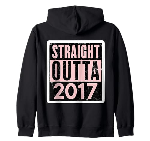 Straight Outta 2017 Geburtstag Damen Mädchen Distressed Funny Kapuzenjacke von Straight Outta 2017 Birthday Womens Girls Products