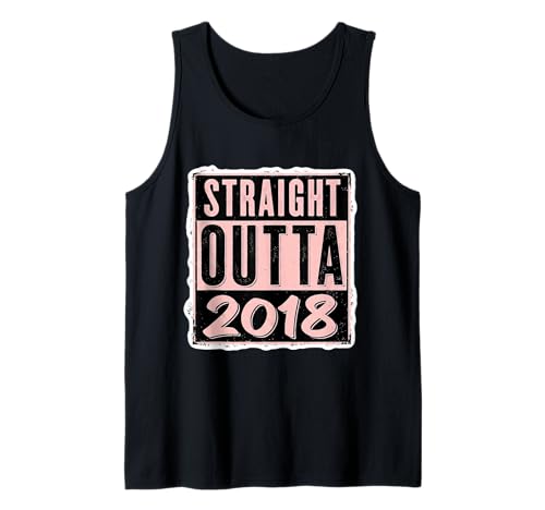 Straight Outta 2018 Geburtstag Damen Mädchen Distressed Funny Tank Top von Straight Outta 2018 Birthday Womens Girls Products