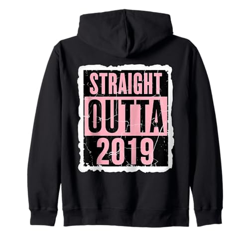 Straight Outta 2019 Geburtstag Damen Mädchen Distressed Funny Kapuzenjacke von Straight Outta 2019 Birthday Womens Girls Products