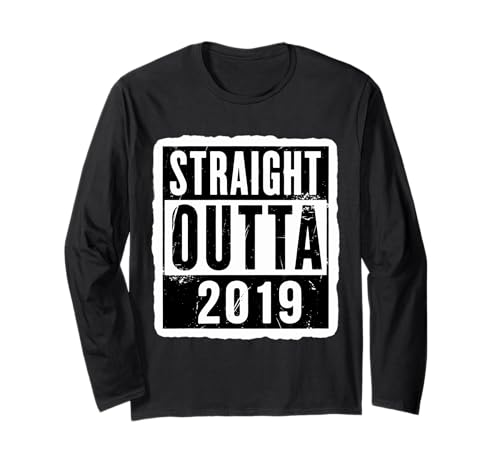 Straight Outta 2019 Geburtstag Damen Herren Distressed Funny Langarmshirt von Straight Outta 2019 Birthday Womens Mens Products
