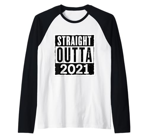 Straight Outta 2021 Geburtstag Damen Herren Distressed Funny Raglan von Straight Outta 2021 Birthday Womens Mens Products