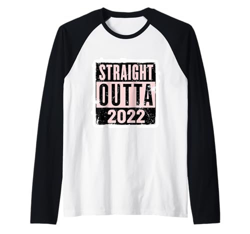 Straight Outta 2022 Geburtstag Damen Mädchen Distressed Funny Raglan von Straight Outta 2022 Birthday Womens Girls Products
