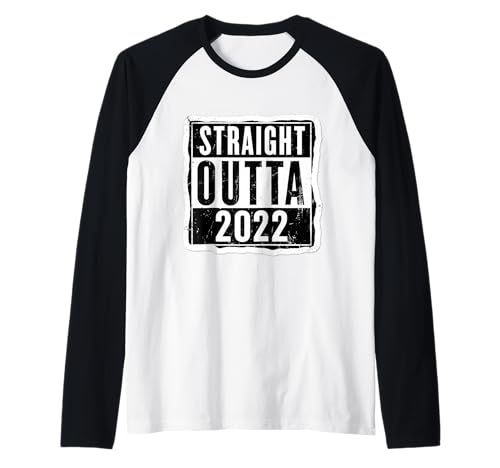 Straight Outta 2022 Geburtstag Damen Herren Distressed Funny Raglan von Straight Outta 2022 Birthday Womens Mens Products