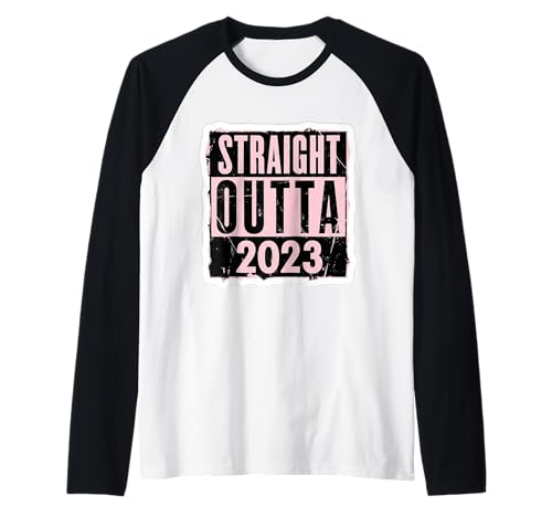 Straight Outta 2023 Geburtstag Damen Mädchen Distressed Funny Raglan von Straight Outta 2023 Birthday Womens Girls Products