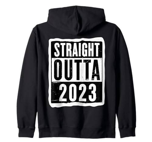 Straight Outta 2023 Geburtstag Damen Herren Distressed Funny Kapuzenjacke von Straight Outta 2023 Birthday Womens Mens Products