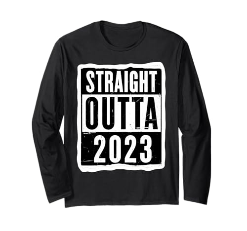 Straight Outta 2023 Geburtstag Damen Herren Distressed Funny Langarmshirt von Straight Outta 2023 Birthday Womens Mens Products