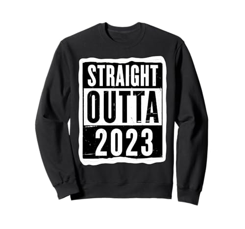 Straight Outta 2023 Geburtstag Damen Herren Distressed Funny Sweatshirt von Straight Outta 2023 Birthday Womens Mens Products