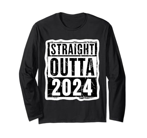 Straight Outta 2024 Geburtstag Damen Herren Distressed Funny Langarmshirt von Straight Outta 2024 Birthday Womens Mens Products